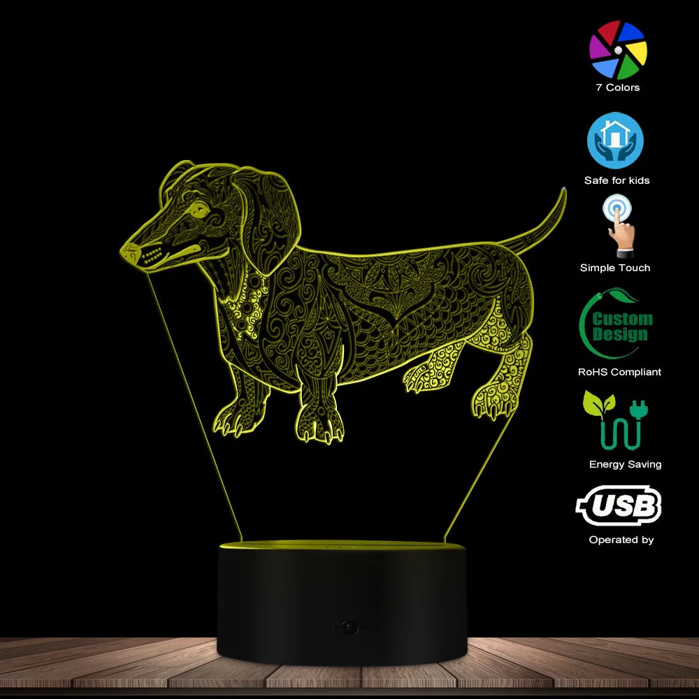 210204 I Love Dachshund Dog Pet Shop Endemic Hardy Personalized LED Light Sign 