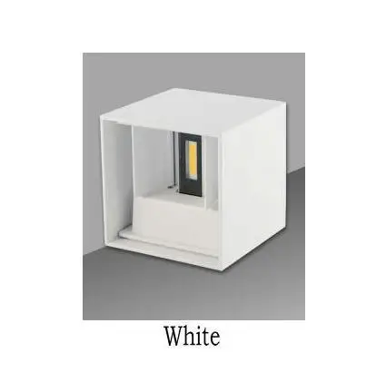 Водонепроницаемый 10 Вт 12 Вт светодиодный настенный светильник Внутреннее и наружное освещение современный короткий куб регулируемый COB светодиодный настенный светильник алюминиевый - Цвет абажура: White Body