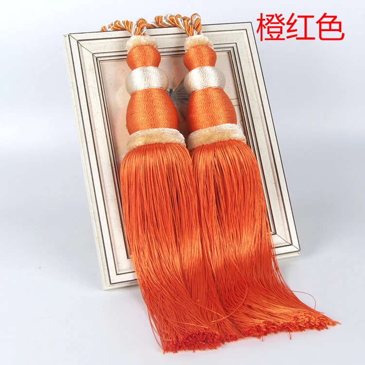 A Pair Orange of Chinese style Curtain tiebacks Curtain Tassel /curtain tape / tie Belt Buckle