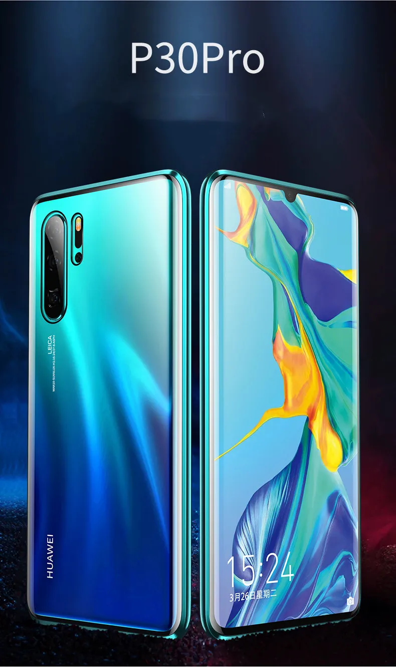 Чехол huawei P30 pro с магнитной адсорбцией металлический корпус для huawei P20 P30 lite P20pro mate20 pro металлическая рамка прозрачная защитная