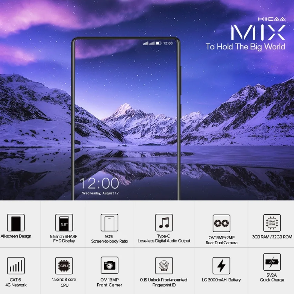 LEAGOO KIICAA MIX 5 дюймов ОЗУ 3 Гб ПЗУ 32 мобильные телефоны Android 7 0 MTK6750T Восьмиядерный