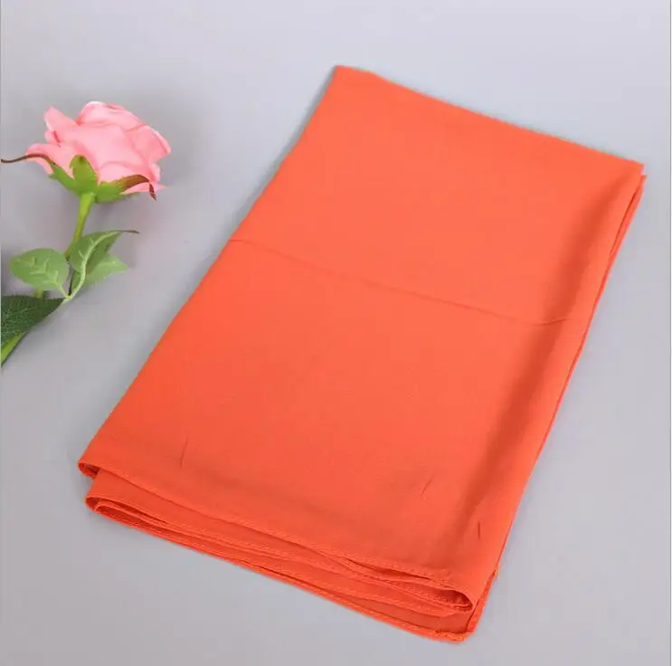 Женский простой шифоновый шарф хиджаб одноцветные шали оголовье мусульманские хиджабы шарфы/шарф# YS158 - Цвет: Dark Orange