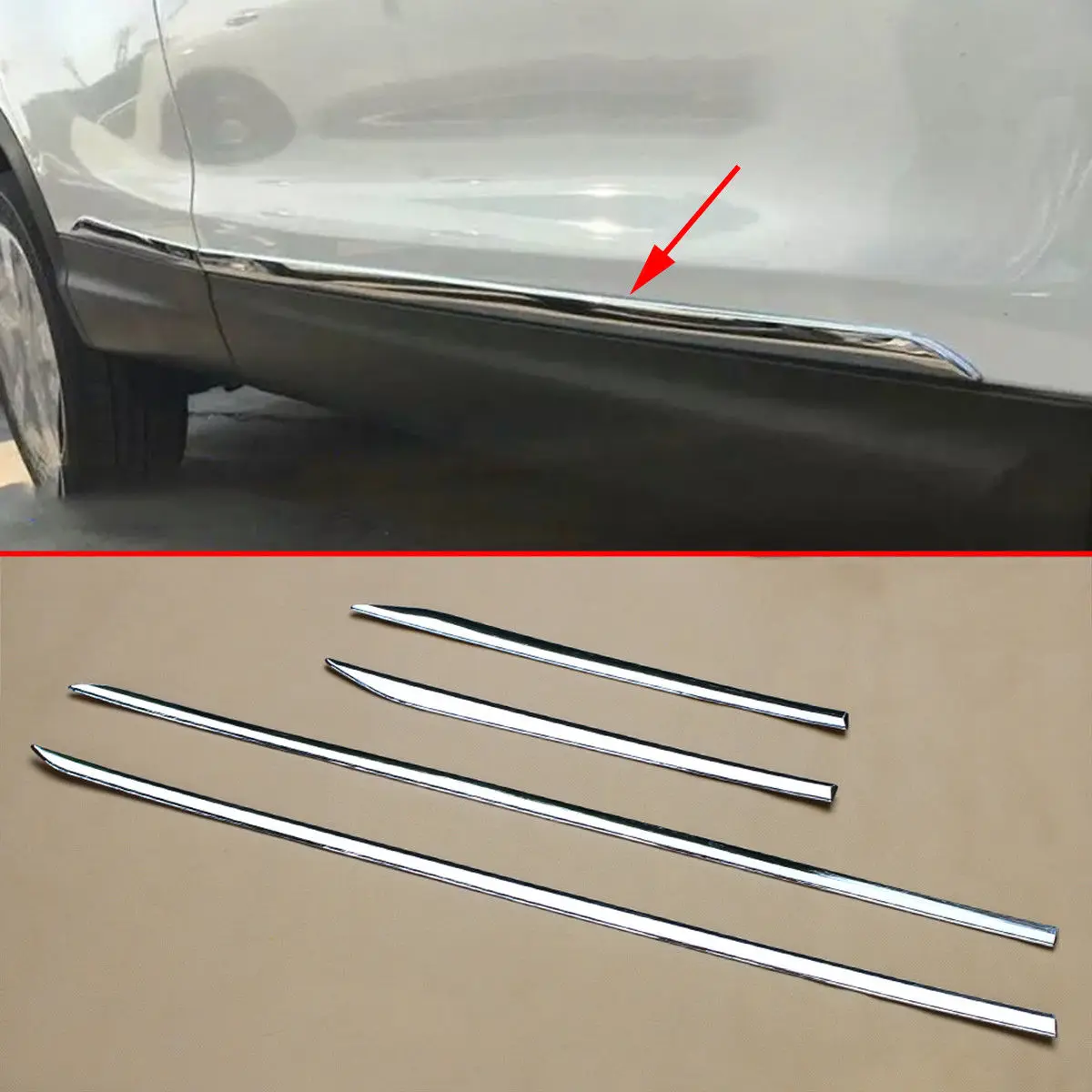 For Nissan Qashqai Rogue Sport 2014-2018 ABS Chrome Rear Trunk Lid Cover Trim