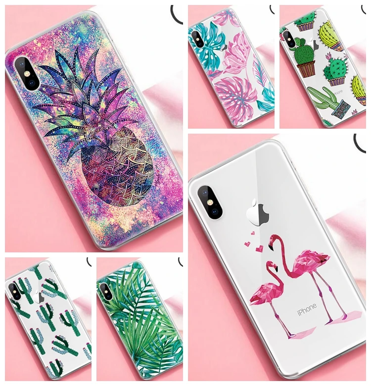 Cute Cactus Pineapple Patterned Case for IPhone X XS Max XR 7 8 6 6S Plus 10 5 S 5S SE Ultra Thin TPU Cover Phone Cases |
