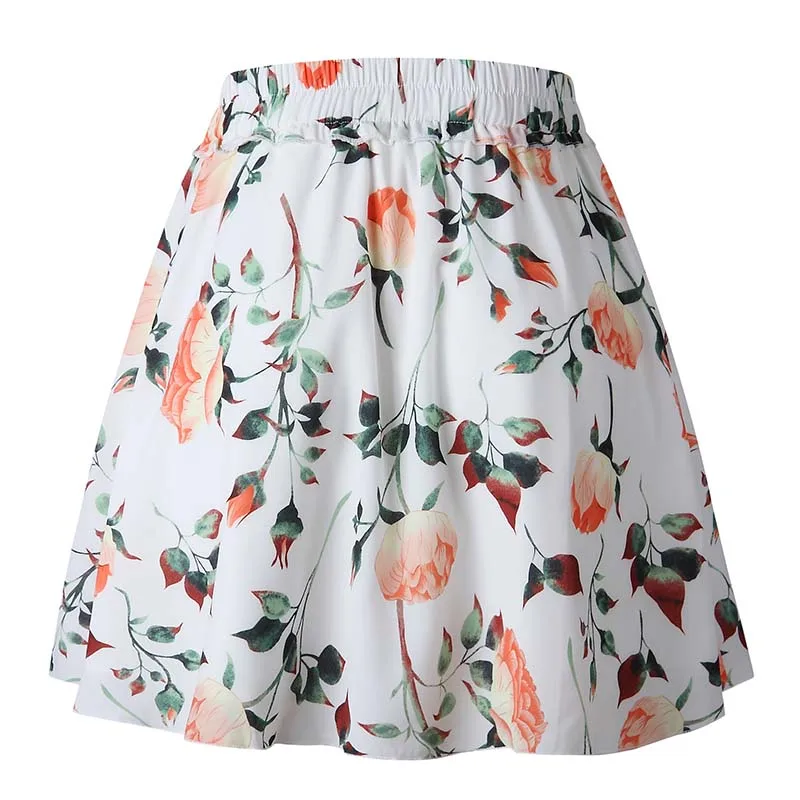 Nadafair плиссированные юбки с цветочным принтом, женские летние юбки в горошек, эластичные юбки с высокой талией и оборками, плиссированные мини-юбки трапециевидной формы