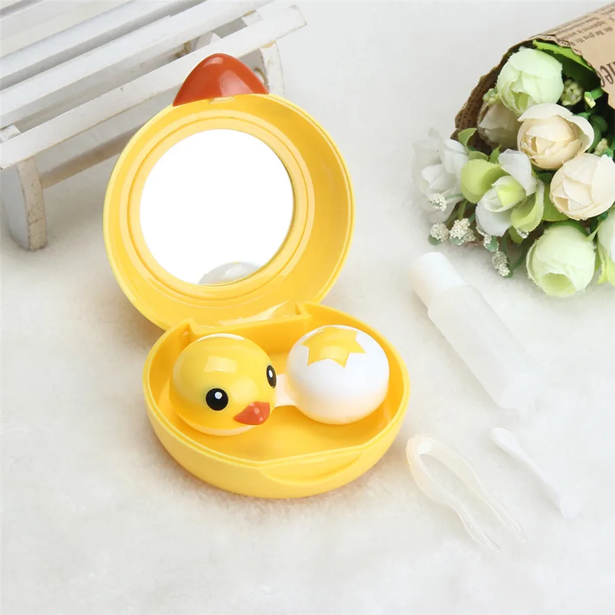 

New Mini Empty Storage Box 1PC Cute Mini Contact Lens Case Box Travel Kit Easy Carry Mirror Container Makeup Tool Kit 0116#30