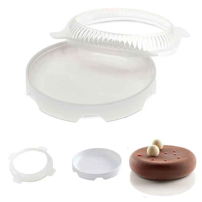 Top Non Stick Silicone Top and Rounded Sides Eclipse Round Shape Cake Mold For Twinkie Muffin