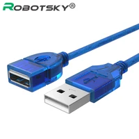 Robotsky-Cable de extensión USB 2,0, adaptador macho a hembra, Cable de velocidad rápida para teclado de PC, impresora, cámara, ratón, controlador de juego