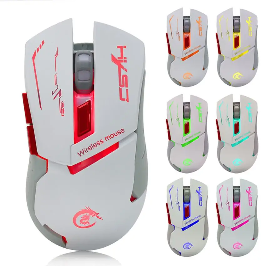 

Pc Gamer 2.4G Adjustable 2400 DPI Wireless Optical Mouse Mice For Computer PC Laptop Trackball # T10
