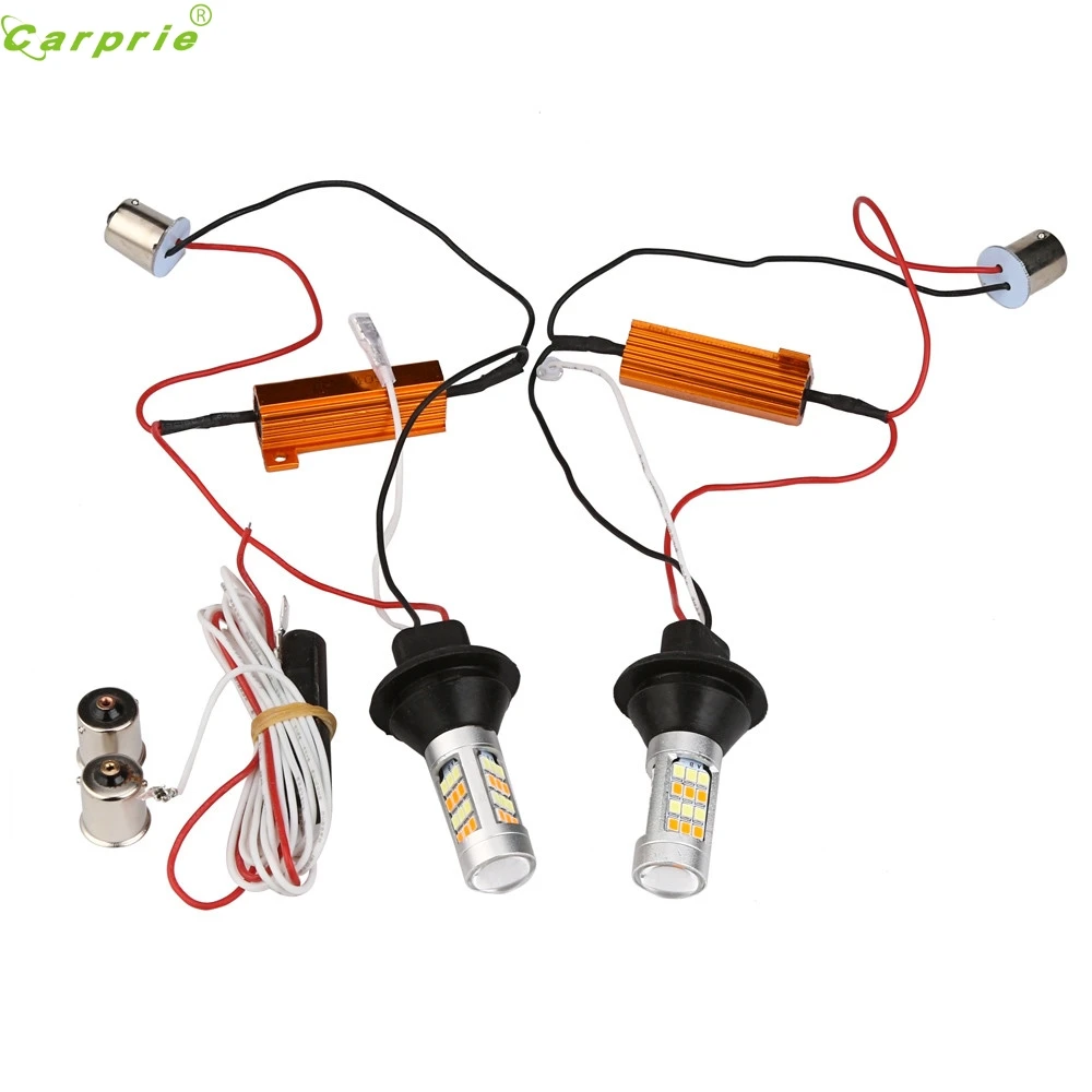 

AUTO 2X 1156 P21W BA15S 50W 42SMD DRL Signals Tail Reverse LED Light White/Amber Turn car-styling car light car styling SE 28