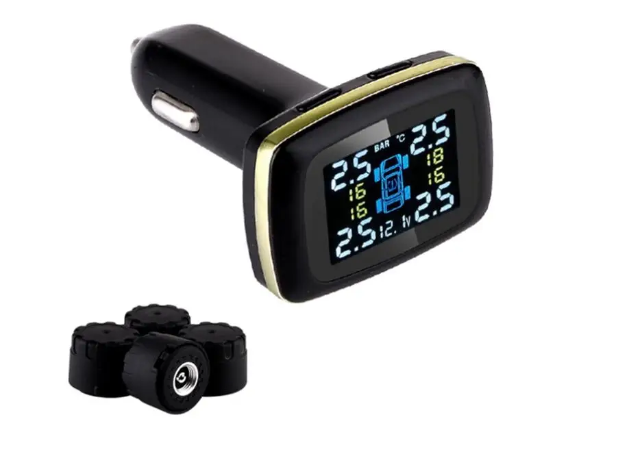 imágenes para Profesión Auto Inalámbrico Universal TPMS Sensor de Presión de Neumáticos Sistema de Monitoreo de Presión de Neumáticos con toma USB muestran la temperatura imágenes para Profesión Auto Inalámbrico Universal TPMS Sensor de Presión de Neumáticos Sistema de Monitoreo de Presión de Neumáticos con toma USB muestran la temperatura