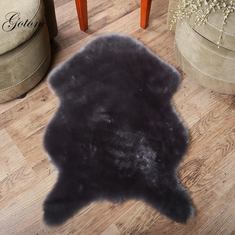 Супер мягкий ковер из искусственного меха, искусственный овчина, роскошный пушистый мохнатый ковер для дивана, кресла или дивана, меховой ковер