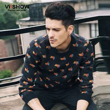 VIISHOW Brand Men Sweater Pullovers Men Hip Hop Casual Knitted Sweater Men Wool Print Casual Clothing Plus Size M-5XL Z103553