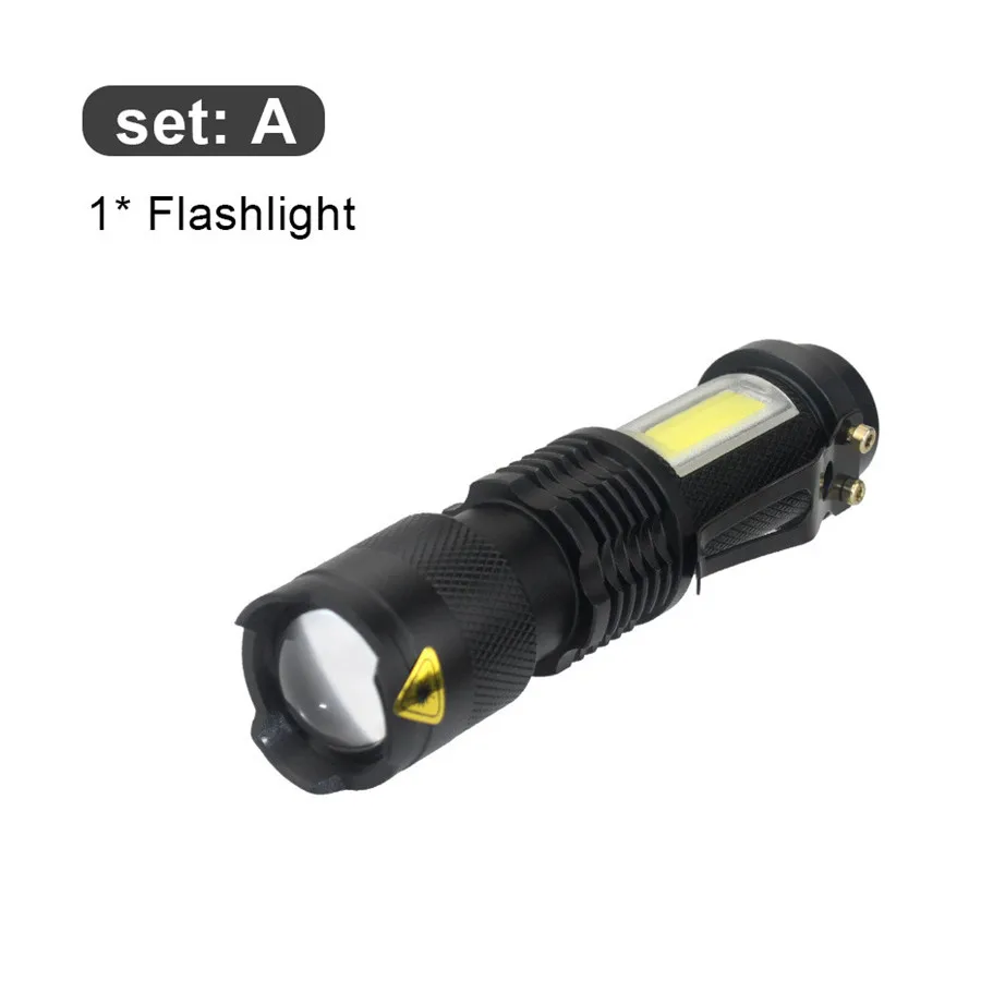 3800LM XML-Q5+ COB портативный ультра яркий ручной светодиодный фонарик с регулируемым фокусом и зумом мини-фонарь с батареей AA 14500 - Испускаемый цвет: Package A