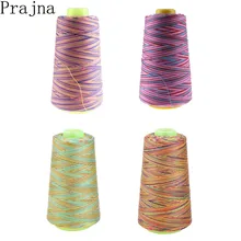 Prajna многоцветные радужные нитки для шитья катушка промышленная полиэфирная швейная нить машина ручной работы поставки 3000Y 40 S/2