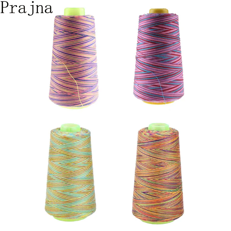 

Prajna Multicolor Rainbow Thread Sewing Thread Spool Industrial Polyester Sewing Thread Machine Handmade Supplies 3000Y 40S/2
