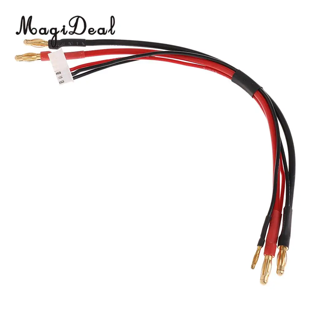 MagiDeal 1Pc Plastic 4mm Banana Male Plug to 4.0mm Bullet Male Connector Plus 2S Charging Cable 24cm
