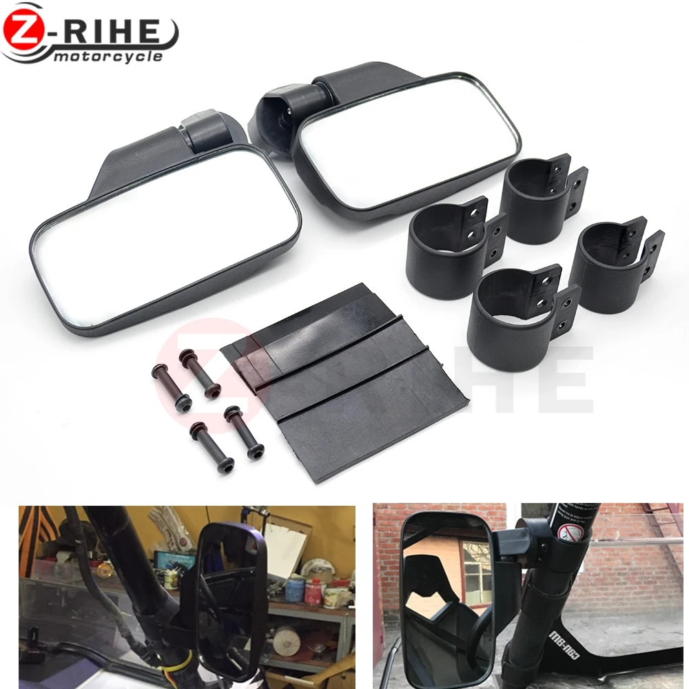 for Polaris RZR 800 900 1000 S XP For Can Am 2"/1.75" Rear View mirror Break-Away Side Mirrors Cup Holder Bottle Holder