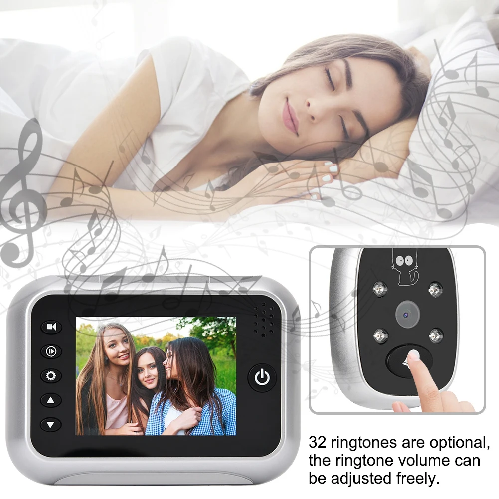3,5 дюймовый ЖК-дисплей Видимый Интеллектуальный 2MP HD электрический дверной звонок для просмотра двери Камера Безопасности Дверь Горячая