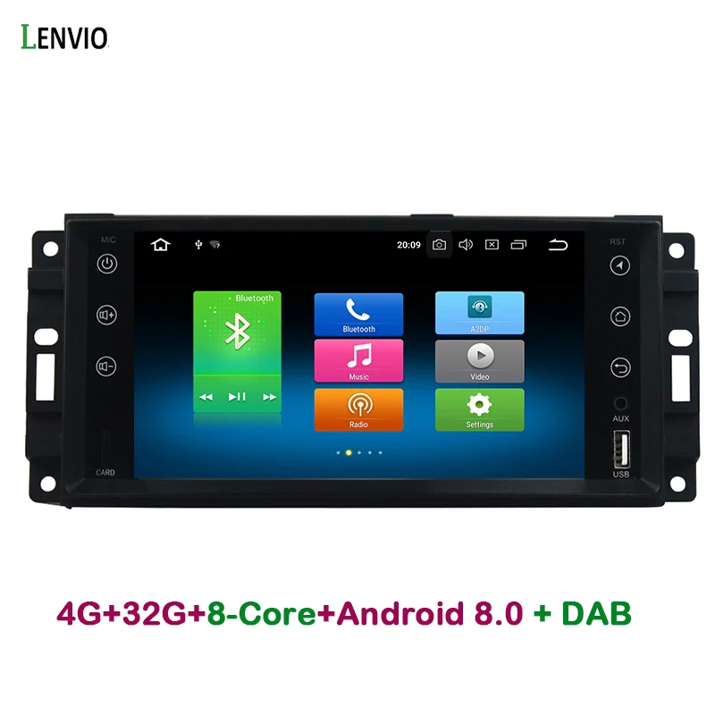 Top Lenvio 4GB RAM 32G ROM Octa Core Android 8.0 CAR DVD Player For Jeep Commander Compass Grand Cherokee Wrangler Chrysler 300C 0