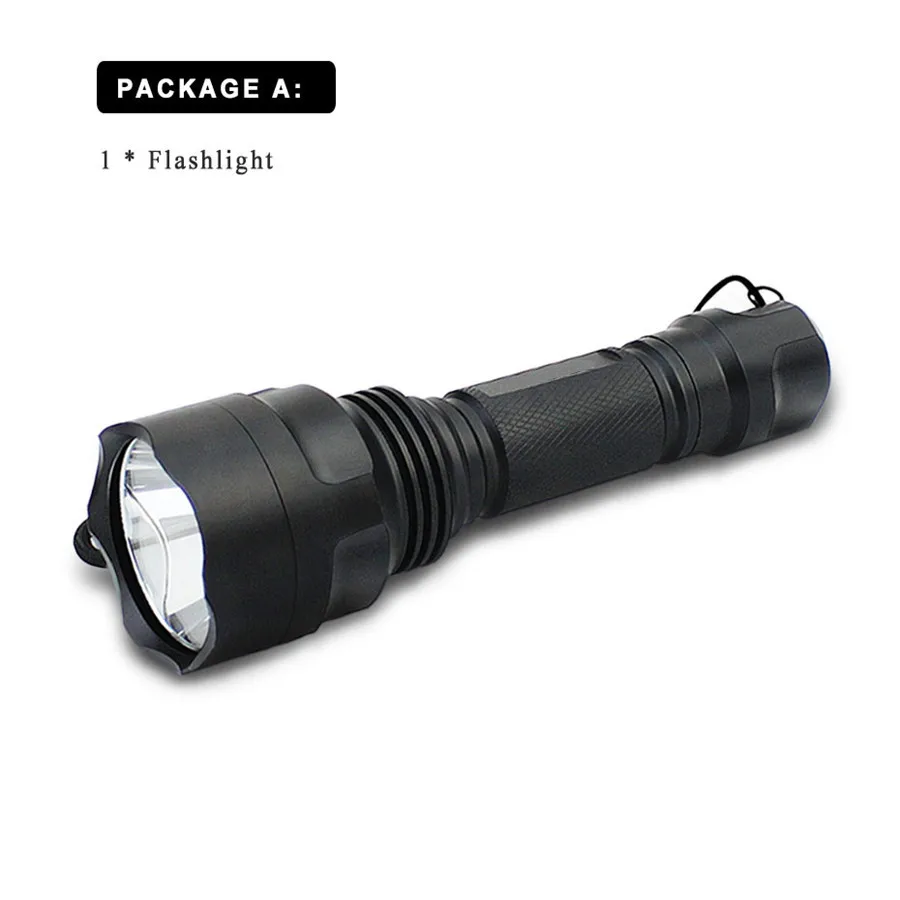 Светодиодный фонарь XM-L T6 4 режима Перезаряжаемые Водонепроницаемый тактический фонарь, фонарь для рыбалки и охоты Кемпинг Альпинизм аварийного освещения - Испускаемый цвет: Package A