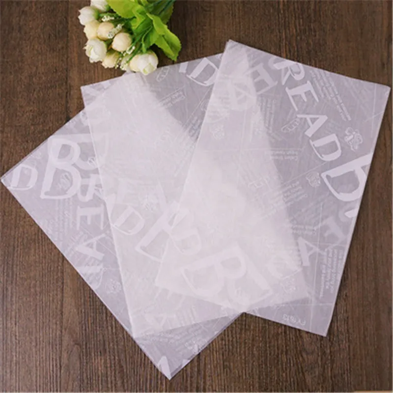 

50 pcs Food Packing Paper Waterproof Food Wrapper Wax Paper Bread Sandwich Burger Fries Greaseproof Baking Sheet Packaging Paper