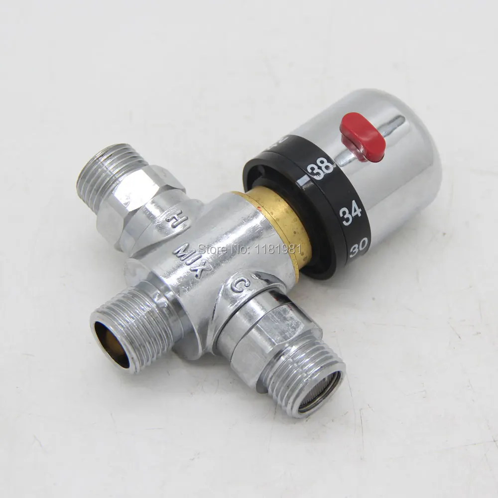 Newest Retail Brass Thermostatic Mixing Valve, Pipe Thermostat Valve, Control the Mixing Water Temperature TH-1