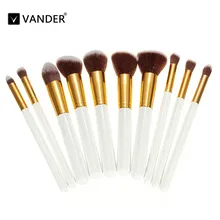 Vander Professional 10pcs Makeup Brushes Set Cosmetics Eye Eyebrow Sponge Powder Shadow Concealer Makeup Brush Set Tools Kits