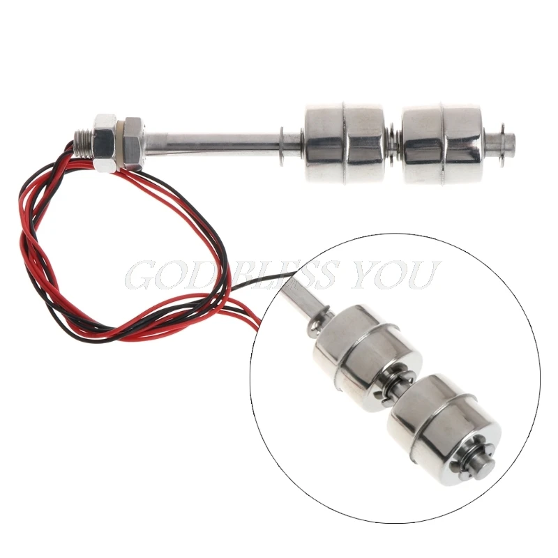 220V 10W 120mm Float Switch Auto Tank liquid Water Level Sensor Stainless Steel