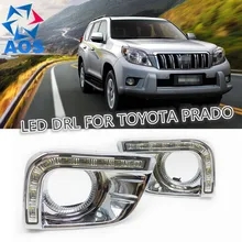 2PCs/set LED DRL Car daylight Daytime Running Light drl For Toyota Prado FJ150 LC150 2010 2011 2012 2013 Land Cruiser 2700/4000