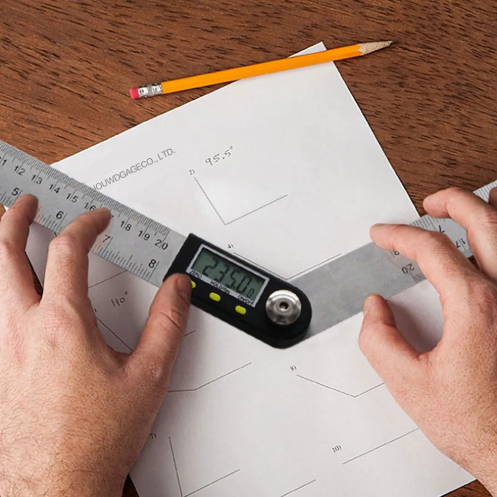 

200mm Digital Protractor Inclinometer Goniometer Level Measuring Instrument Electronic Angle Gauge Stainless Steel Angle Ruler