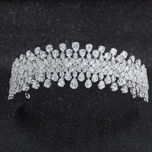 Новинка, свадебная Мягкая повязка на голову с кристаллами и кубическим цирконием, тиара, ювелирные аксессуары для волос CHA10002