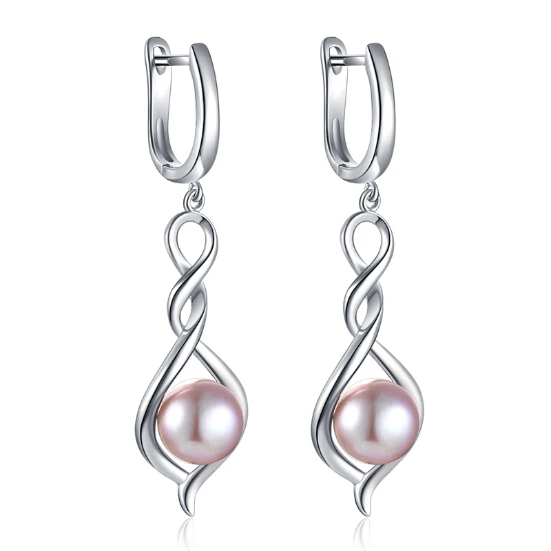 CAA027EB Pearl silver earring (1)