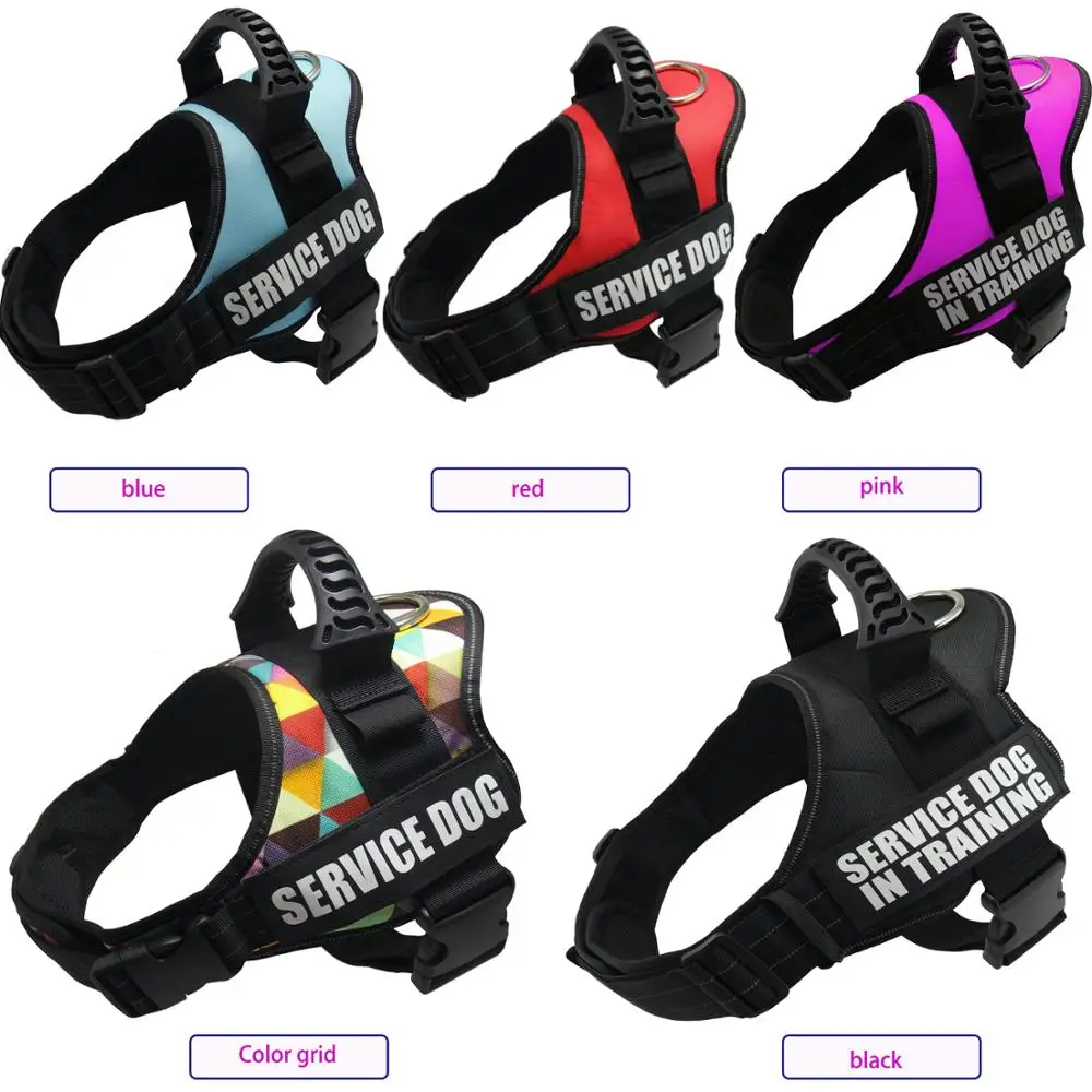 

2019 Pet Hot Sale Reflective Rope Nylon Handle Adjustable 11Colors Large Dog Harness For Small Medium Large Dog Animals