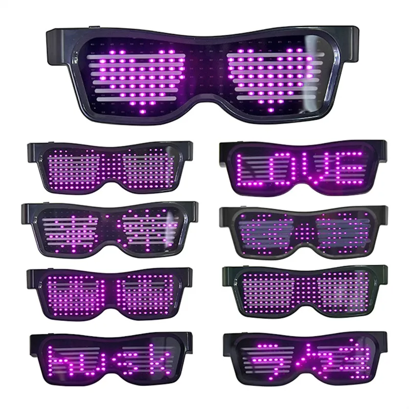 9 режимов быстрая вспышка светодиодные очки для вечеринок настраиваемые Bluetooth светодиодный очки USB зарядка светящиеся очки световые игрушки дропшиппинг