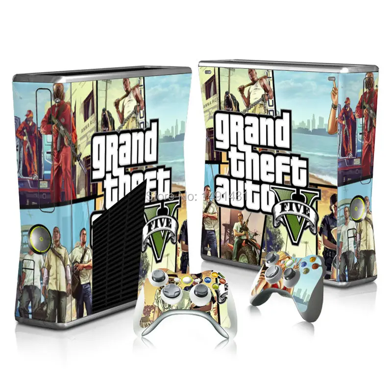 

OSTSTICKER Game Decal Full Set Skin Stickers For Xbox 360 Slim Console + 2 Controllers Skin Cover
