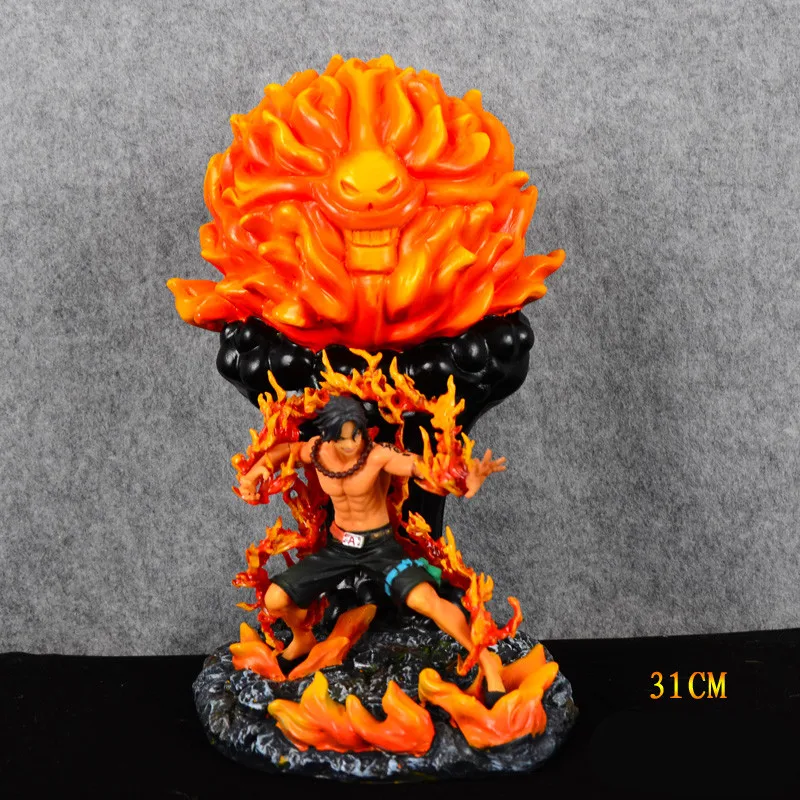 

ONE PIECE Portgas D Ace White Beard Sea Thieves Second Squad Captaion The Fireball Effects GK Statue Collect Model Toy M1548