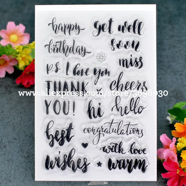 1pc Happy Birthday Thank You Congratulations Clear Rubber Stamps For  Scrapbooking Card Making Thanksgiving Birthday Stamps - Stamps - AliExpress