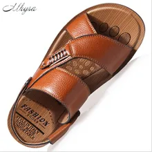 Mhysa/Новинка года; Летняя мужская пляжная обувь из воловьей кожи; дышащие повседневные мужские сандалии; Студенческие сандалии; два способа носки; M55