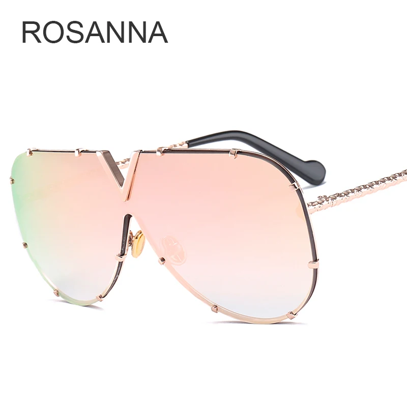 ROSANNA новые модные солнцезащитные очки для мужчин и женщин бренд в дизайнерской металлической оправе негабаритных личностных высокого качества унисекс Пилот солнцезащитные очки