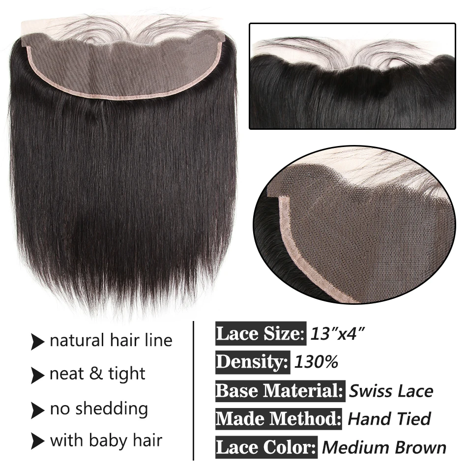 Soft Feel Hair Brazilian Straight Hair Bundles With Frontal Remy Human Hair 3 Bundles Lace Frontal Closure With Bundles 4Pcs/Lot