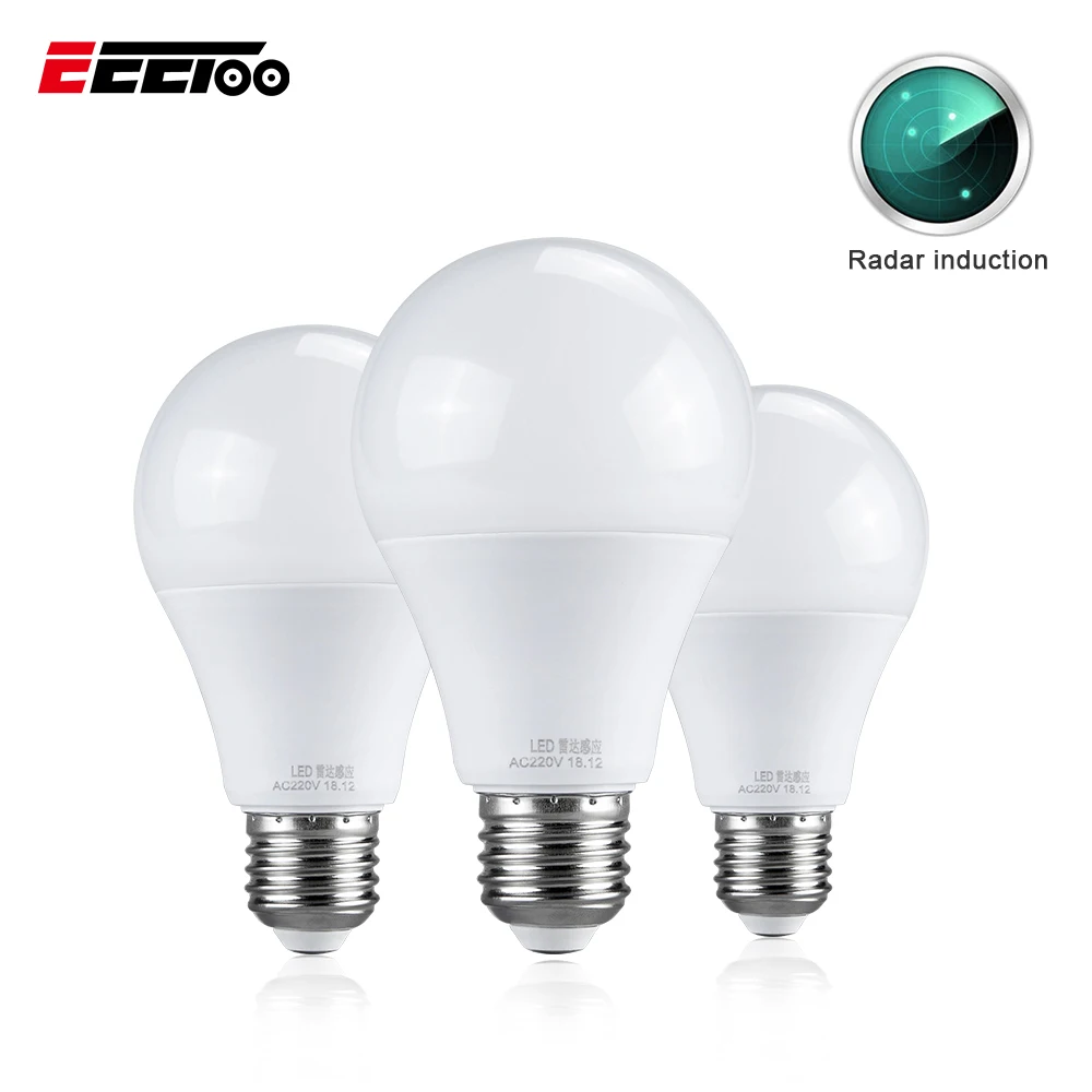 

EeeToo LED Bulb Lamps E27 220V Radar Sensor Light Bulb Smart High Sensitivity 10W 15W 20W Energy Saving Induction Led for Home