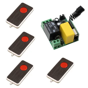 

AC 220V Wireless Remote Control Switch Radio ON OFF 1CH Mini Relay Module Receiver + 4Pcs Transmitter 315/433Mhz