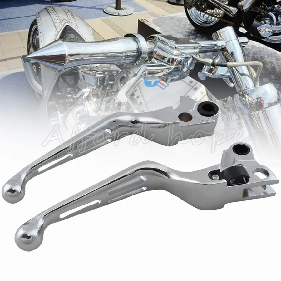 

Free Shipping Cheome Hollow-Out Brake Lever Slotted Wide Blade Brake Clutch Ergonomic Lever for Harley Touring Softail Dyna XL