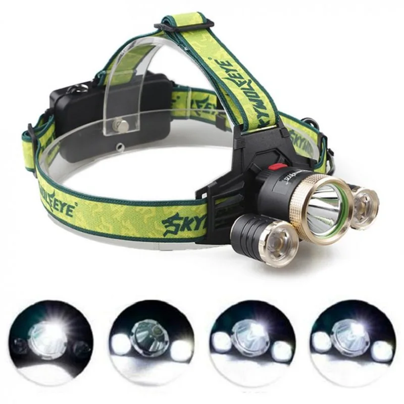 

SKYWOLFEYE F526 LED Headlamp 9000Lm XML T6+2x XPE 3 LED Rechargeable HeadLight Torch Lamp