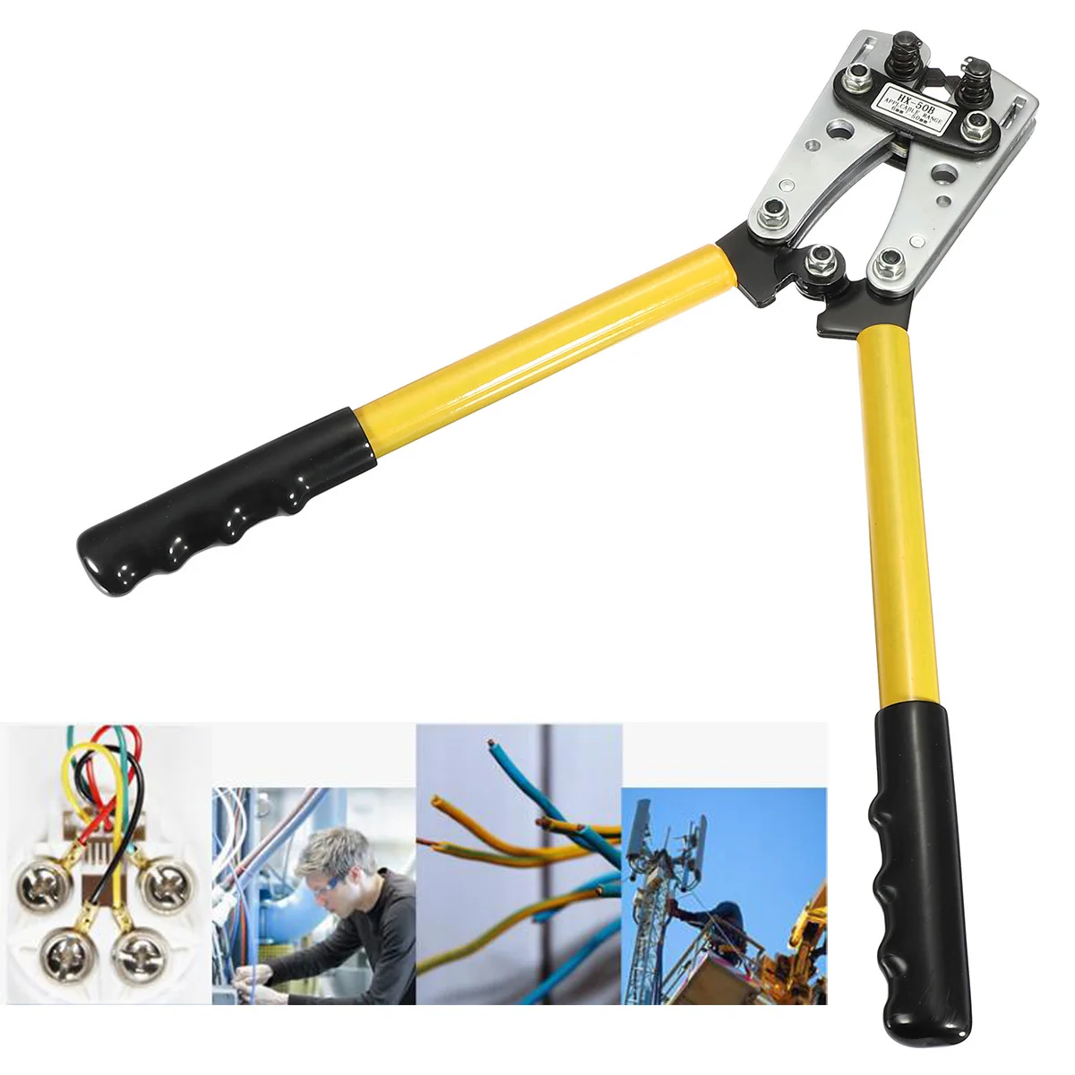 Vente 6 50mm Tube à sertir Terminal pince outil batterie câble cosses hexagonale outil de sertissage câble Terminal pince outil à main T0077