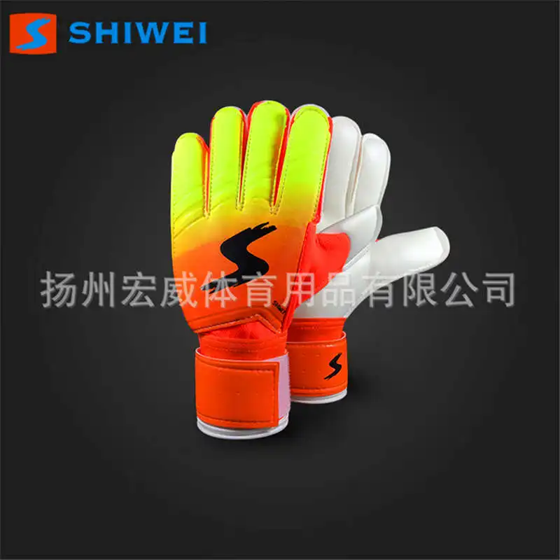 Новое прибытие с защитой пальцев Пальчиковый футбол плеер Спорт на открытом воздухе вратарь носить Нескользящие перчатки футбольные перчатки - Цвет: orange