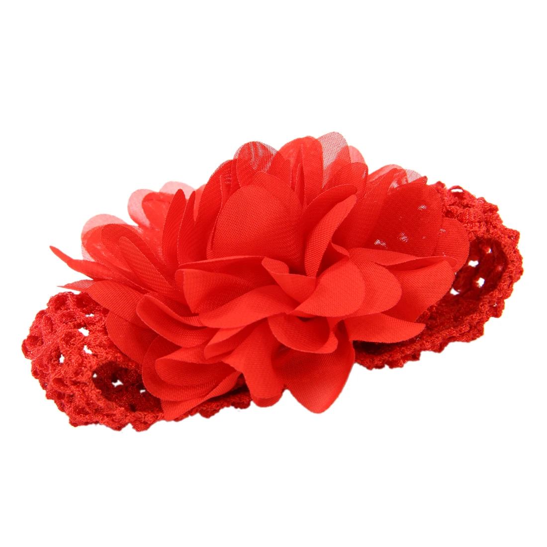 Baby Girls Chiffon Flower Headband Dress Up Headband (Red)headband