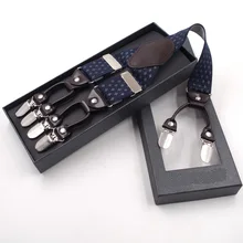 6 зажимов мужские Эластичные подтяжки, брюки подтяжки, Y-Back регулируемые подтяжки