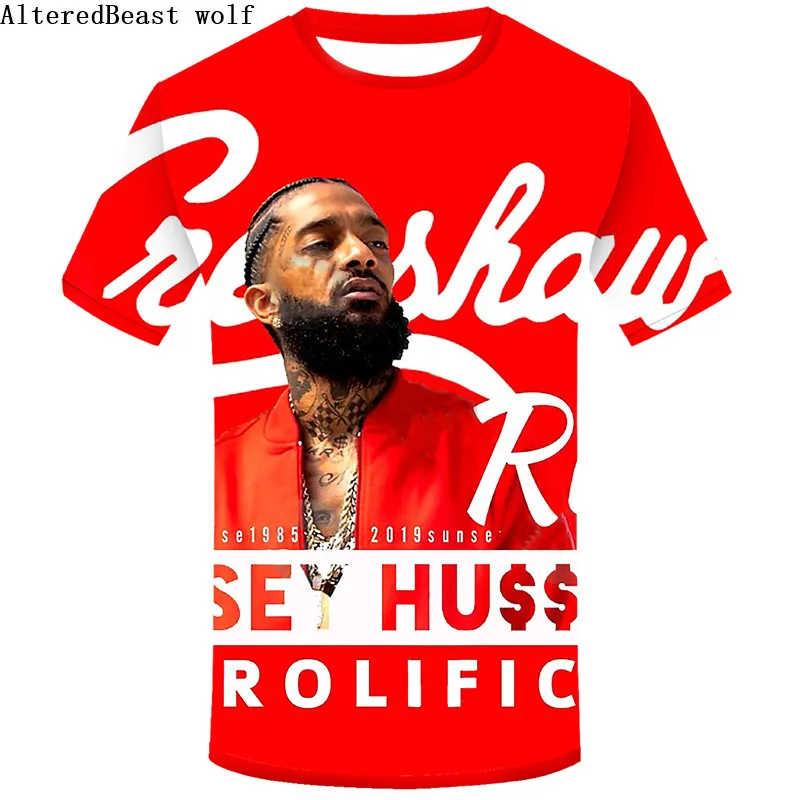 

2019 Summer top NIPSEY HUSSLE T shirt men fashion hip hop style Cool Casual 3D tshirt men Hip Hop Casual Streetwear tshirt homme